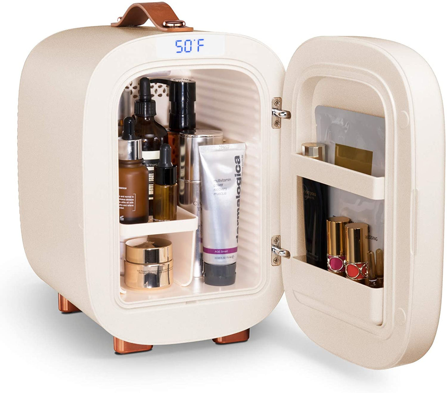Mini Fridge, Professional Compact Fridge for Skincare, Mini Cosmetics, Makeup, 5 Liter (Cream White, 5L)