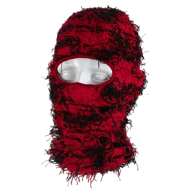 Unisex Full Face Ski Mask Distressed Knitted Caps